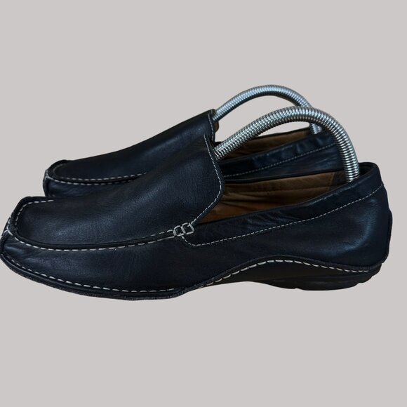 Steve Madden Men's Black Slip-On Loafers With Contrast Stitching Size 8.5 - Picture 3 of 16